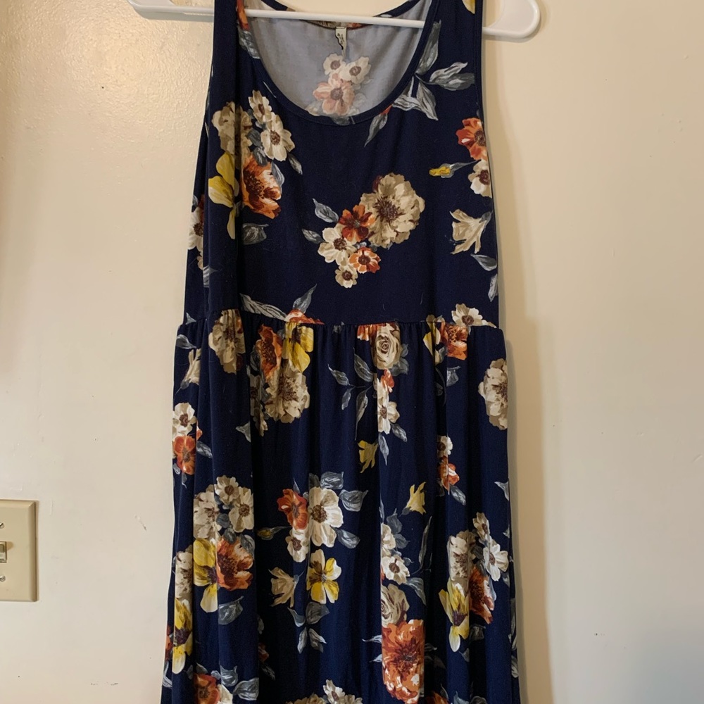 Long floral thick maternity dress